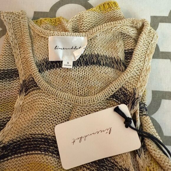 Line & Dot Summer Nights Sweater Tank Top Multi Stripe Beige Yellow S NWT - Picture 8 of 10